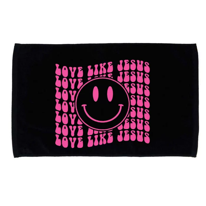 Retro Love Like Jesus Happy Face Aesthetic Microfiber Hand Towel