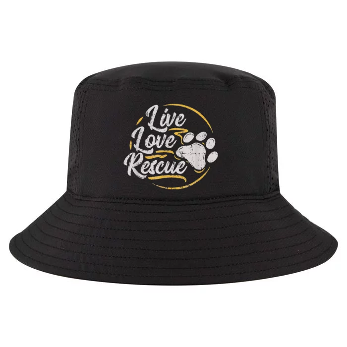 Retro Live Love Rescue Dog Lover Adopt A Dog Adoption Cool Comfort Performance Bucket Hat