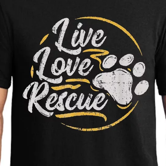 Retro Live Love Rescue Dog Lover Adopt A Dog Adoption Pajama Set