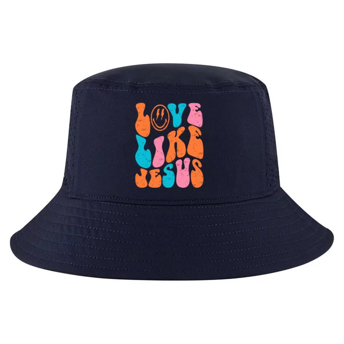 Retro Love Like Jesus Smiling Face Christian Religious Faith Cool Comfort Performance Bucket Hat