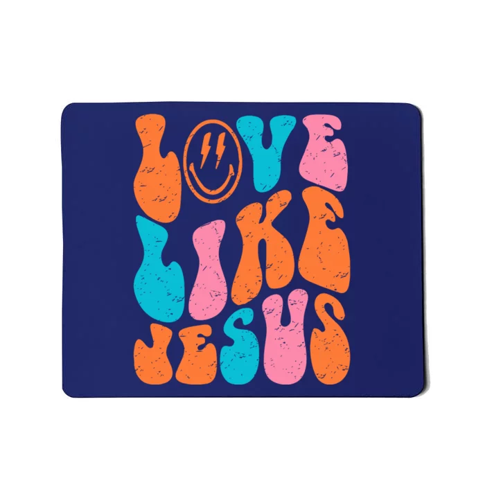 Retro Love Like Jesus Smiling Face Christian Religious Faith Mousepad