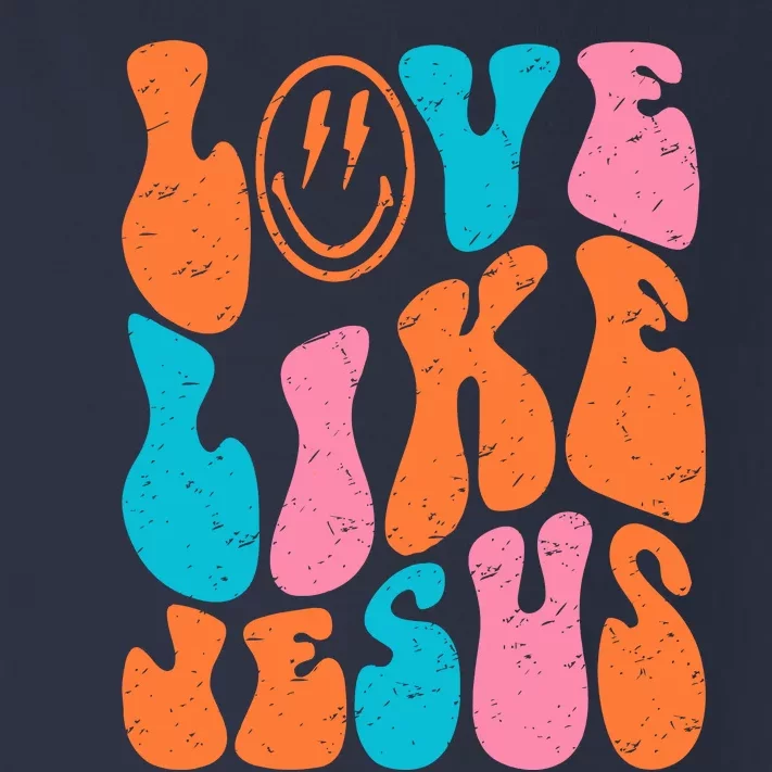 Retro Love Like Jesus Smiling Face Christian Religious Faith Toddler Long Sleeve Shirt