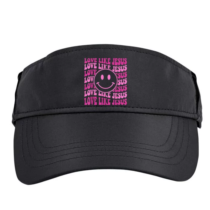 Retro Love Like Jesus Happy Face Aesthetic Adult Drive Performance Visor