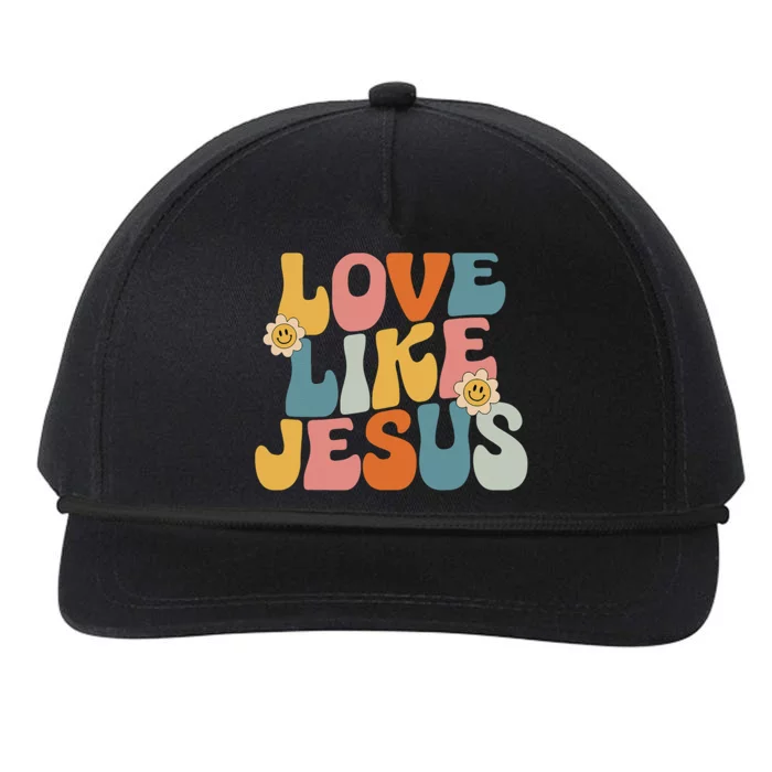 Retro Love Like Jesus Snapback Five-Panel Rope Hat