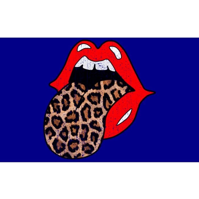 Red Lips Leopard Tongue Gift Vintage Trendy Animal Print Gift Bumper Sticker