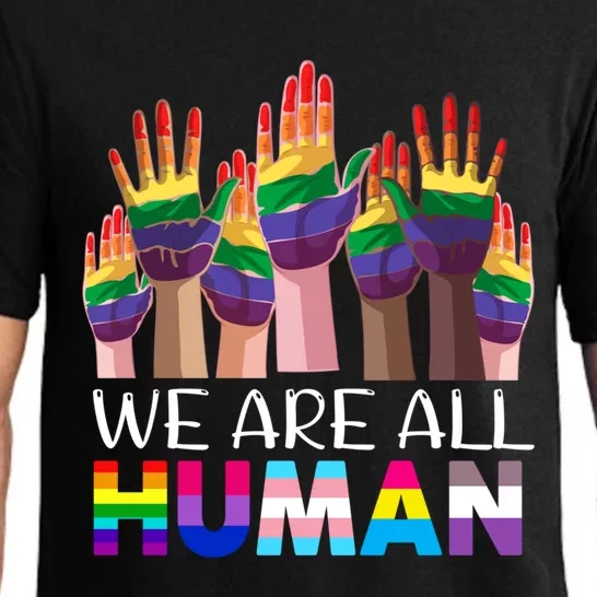 Rainbow Lgbt Lgbtq We Are All Hu Pride Gift Pajama Set