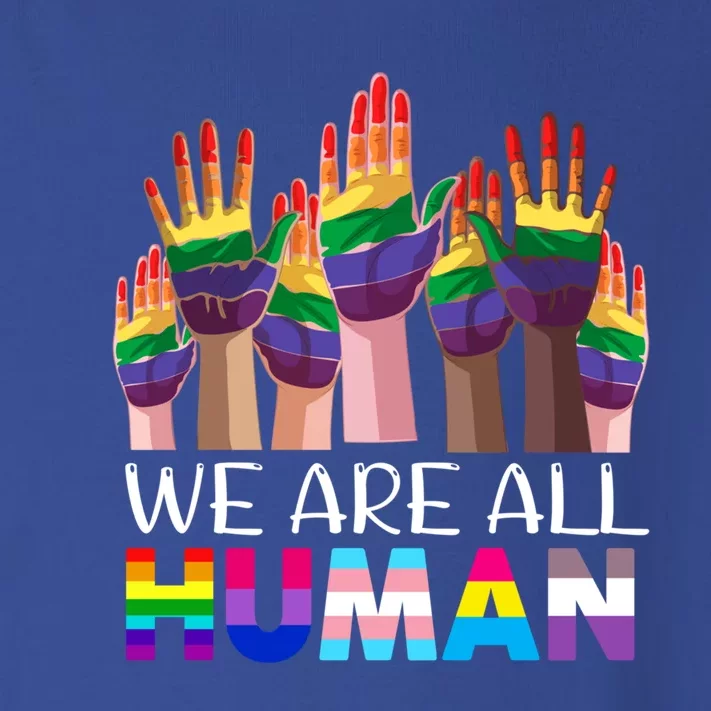 Rainbow Lgbt Lgbtq We Are All Hu Pride Gift Toddler Long Sleeve Shirt