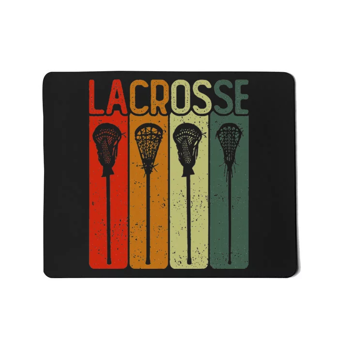 Retro Lax Lacross Stick Women Lacrosse Player Mousepad