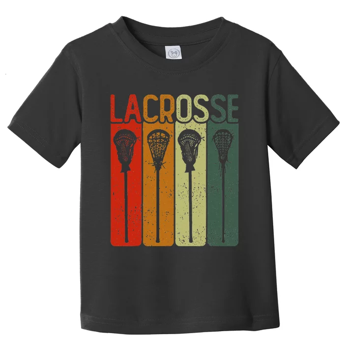 Retro Lax Lacross Stick Women Lacrosse Player Toddler T-Shirt