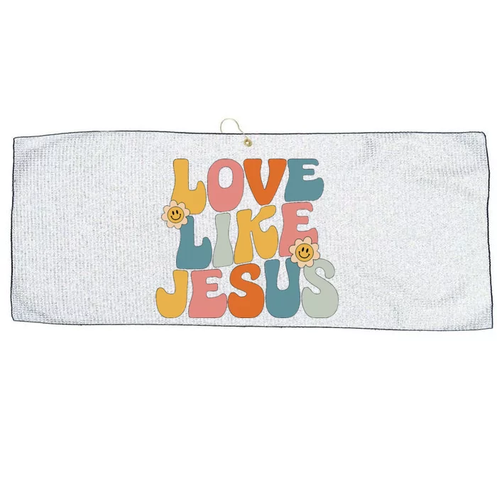 Retro Love Like Jesus Large Microfiber Waffle Golf Towel