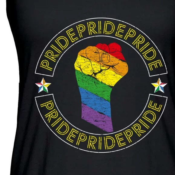 Rainbow Lesbian Lgbt Flag Ladies Essential Flowy Tank