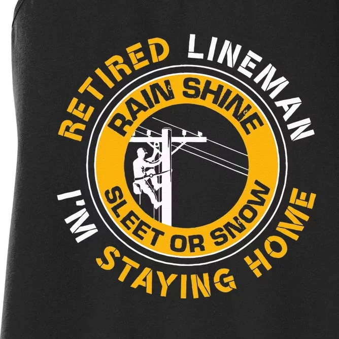 Retired Lineman Lineworker Power Lineman Retirement Women's Racerback Tank