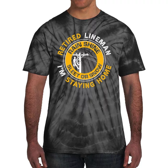 Retired Lineman Lineworker Power Lineman Retirement Tie-Dye T-Shirt