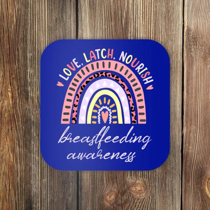 Rainbow Love Latch Nourish Breastfeeding Awareness Month Coaster