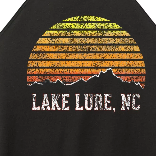 Retro Lake Lure North Carolina Mountain Sunset Women’s Perfect Tri Rocker Tank