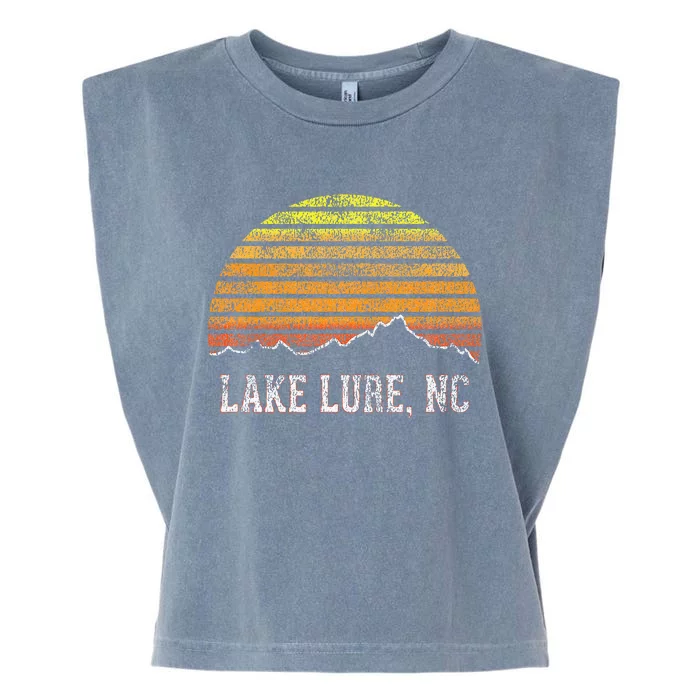 Retro Lake Lure North Carolina Mountain Sunset Garment-Dyed Women's Muscle Tee