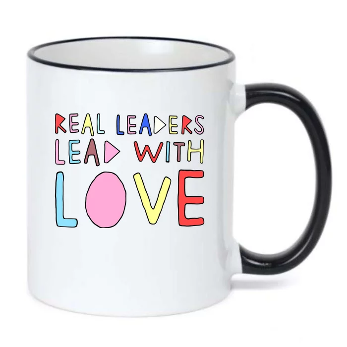 Real Leaders Lead With Love Black Color Changing Mug