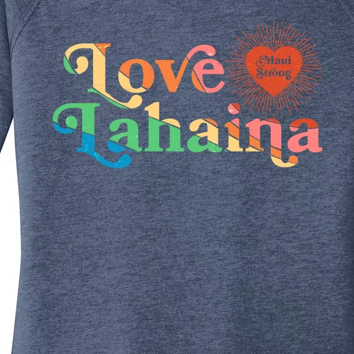 Retro Love Lahaina Maui Strong Women's Perfect Tri Tunic Long Sleeve Shirt