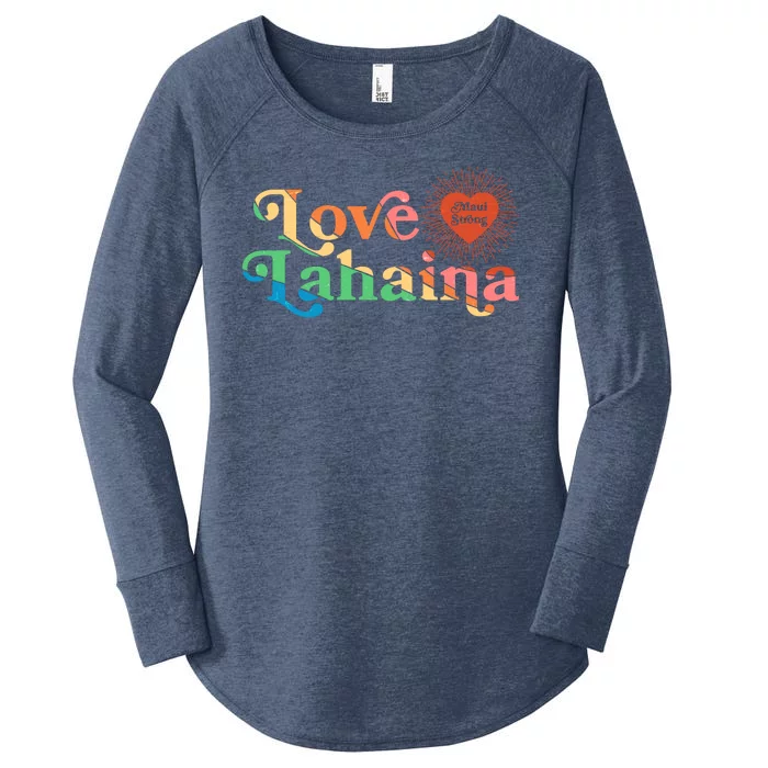 Retro Love Lahaina Maui Strong Women's Perfect Tri Tunic Long Sleeve Shirt