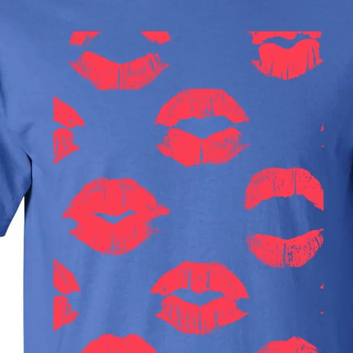 Red Lipstick Lips For Happy Valentines Day Gift Tall T-Shirt