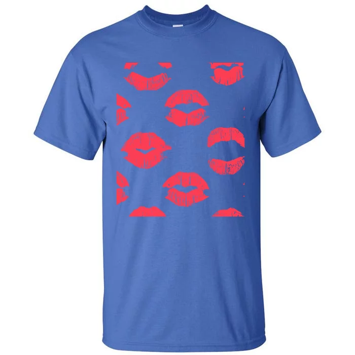 Red Lipstick Lips For Happy Valentines Day Gift Tall T-Shirt