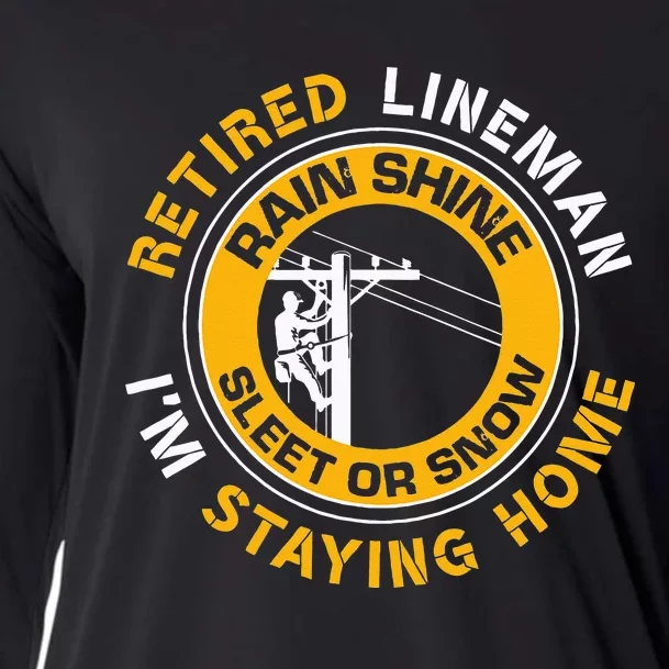 Retired Lineman Lineworker Power Lineman Retirement Cooling Performance Long Sleeve Crew