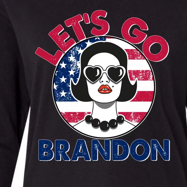 Retro Lady Let's Go Brandon Womens Cotton Relaxed Long Sleeve T-Shirt