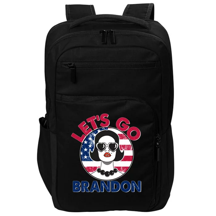 Retro Lady Let's Go Brandon Impact Tech Backpack