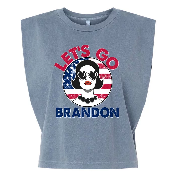 Retro Lady Let's Go Brandon Garment-Dyed Women's Muscle Tee