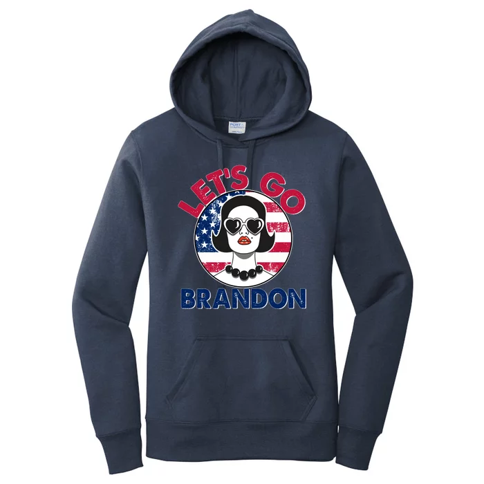 Retro Lady Let's Go Brandon Women's Pullover Hoodie