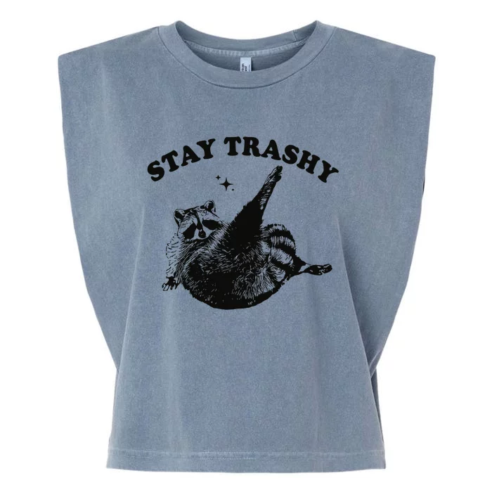 Raccoon Lover Meme Stay Trashy Garment-Dyed Women's Muscle Tee