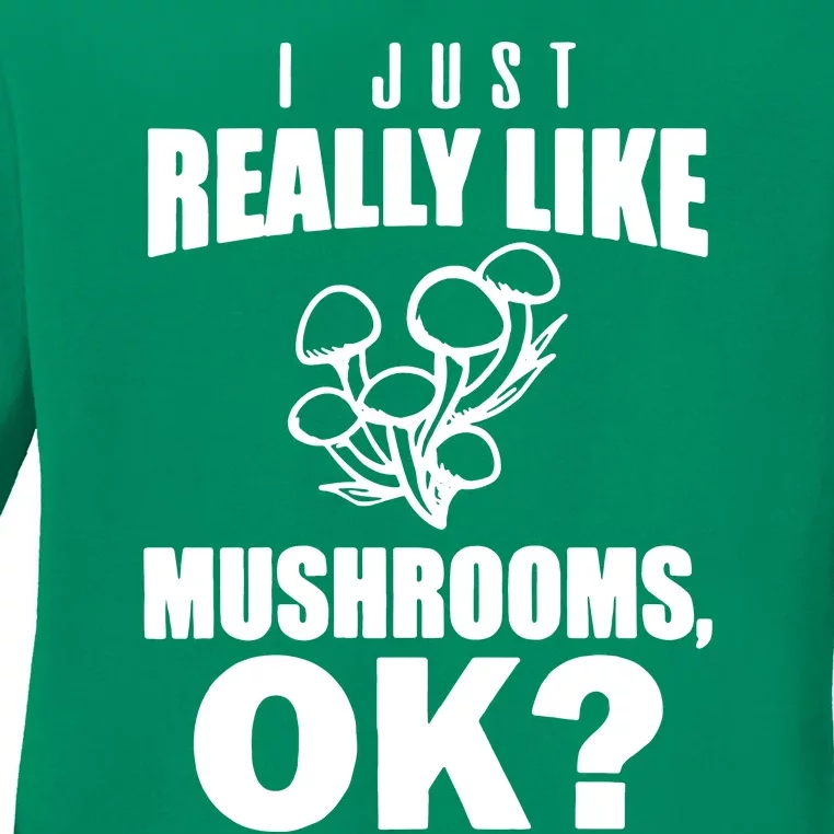 Really Like Mushrooms Ladies Long Sleeve Shirt