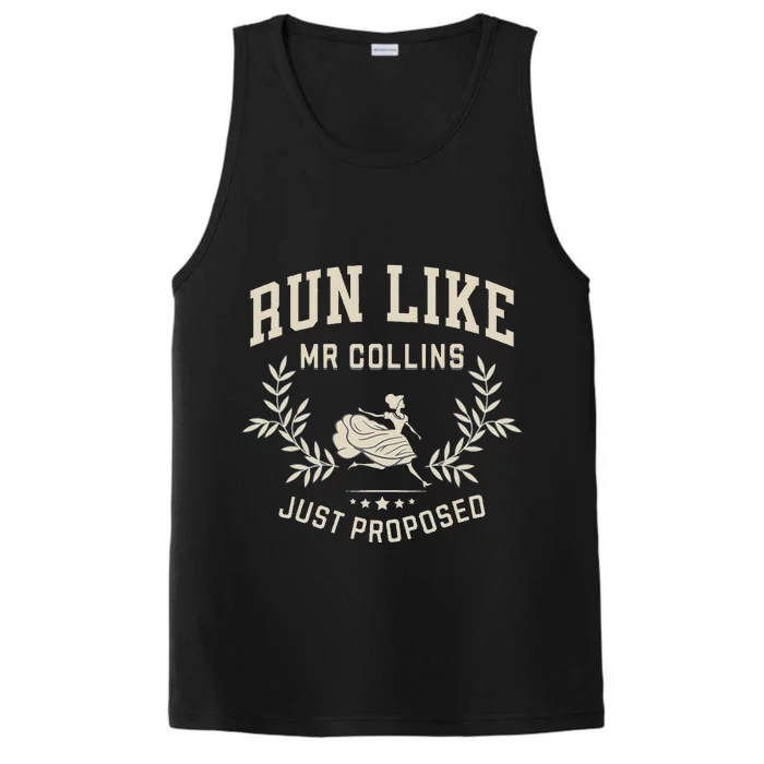 Run Like Mr Collins Just Proposed Funny Books And Running Performance Tank