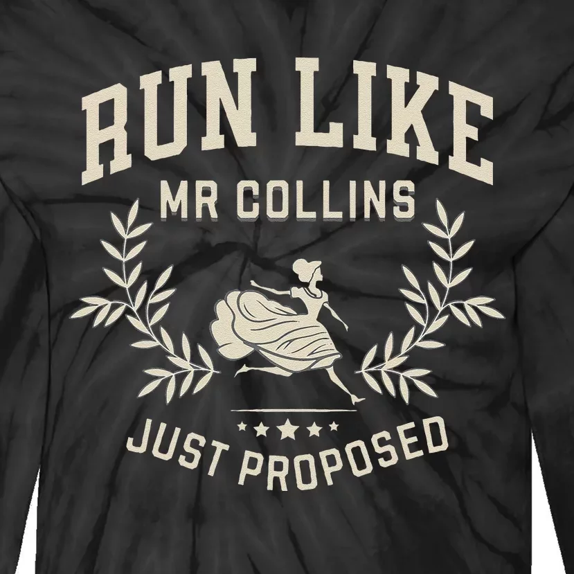 Run Like Mr Collins Just Proposed Funny Books And Running Tie-Dye Long Sleeve Shirt