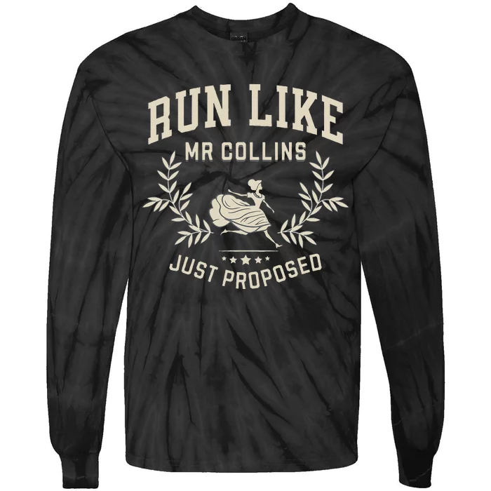 Run Like Mr Collins Just Proposed Funny Books And Running Tie-Dye Long Sleeve Shirt