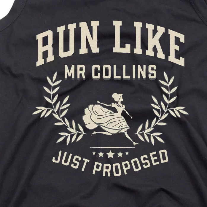 Run Like Mr Collins Just Proposed Funny Books And Running Tank Top