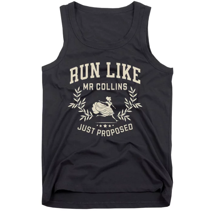 Run Like Mr Collins Just Proposed Funny Books And Running Tank Top