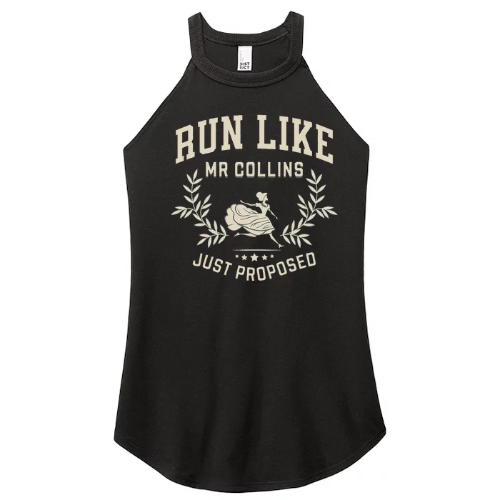 Run Like Mr Collins Just Proposed Funny Books And Running Women’s Perfect Tri Rocker Tank