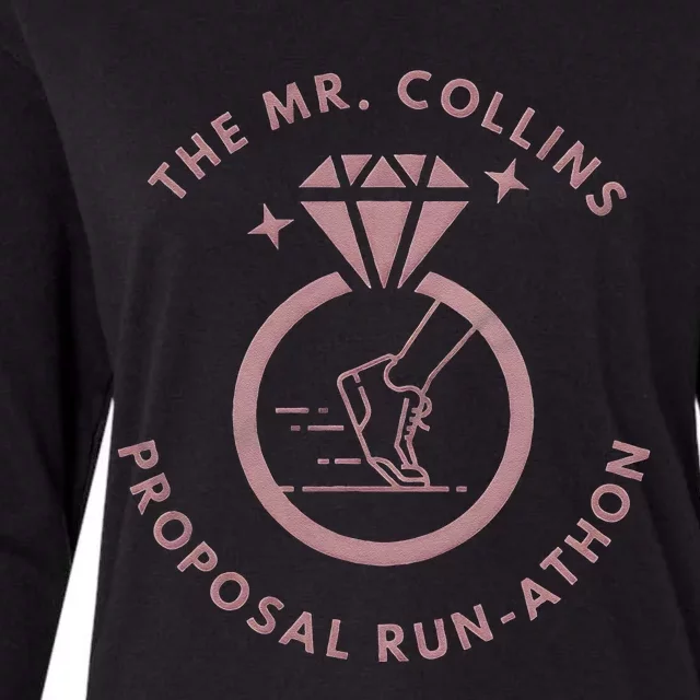 Run Like Mr Collins Just Proposed Funny Books And Running Womens Cotton Relaxed Long Sleeve T-Shirt