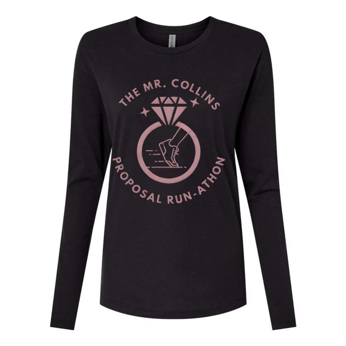 Run Like Mr Collins Just Proposed Funny Books And Running Womens Cotton Relaxed Long Sleeve T-Shirt