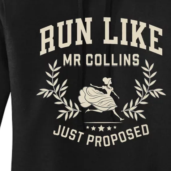 Run Like Mr Collins Just Proposed Funny Books And Running Women's Pullover Hoodie