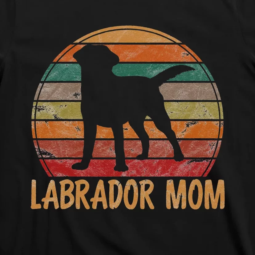 Retro Labrador Mom Dog Mother Pet Golden Black Lab Mama T-Shirt