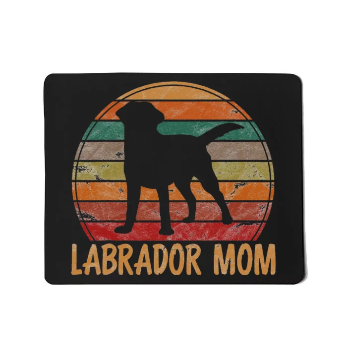 Retro Labrador Mom Dog Mother Pet Golden Black Lab Mama Mousepad