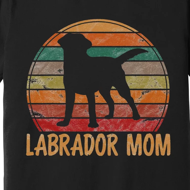 Retro Labrador Mom Dog Mother Pet Golden Black Lab Mama Premium T-Shirt