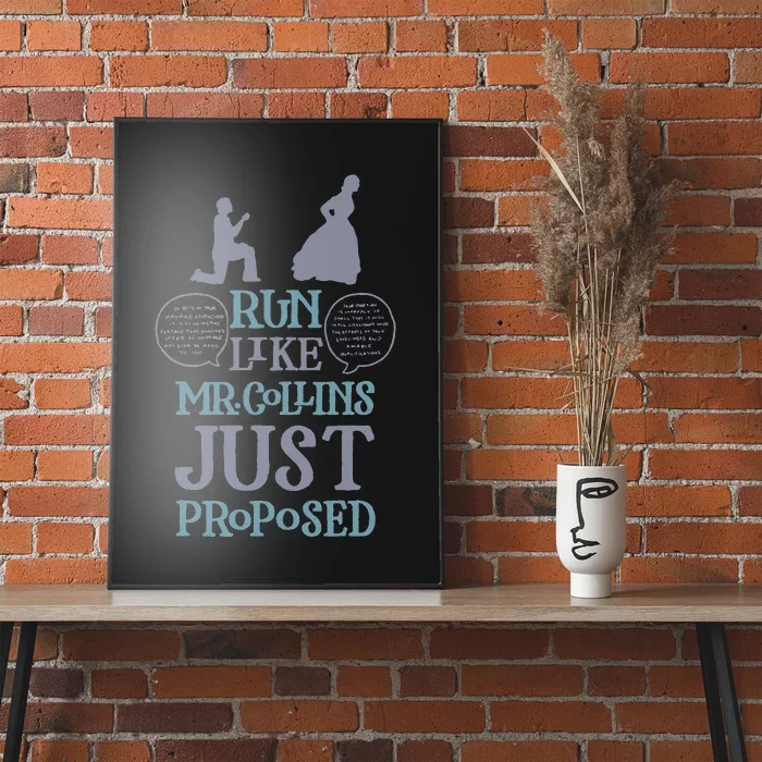 Run Like Mr. Collins Just Proposed Funny Books and Running Poster