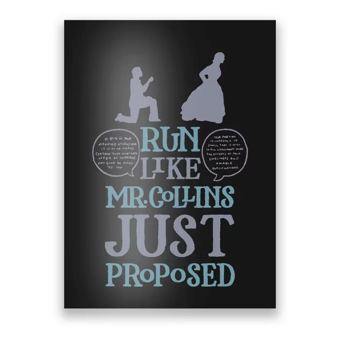 Run Like Mr. Collins Just Proposed Funny Books and Running Poster