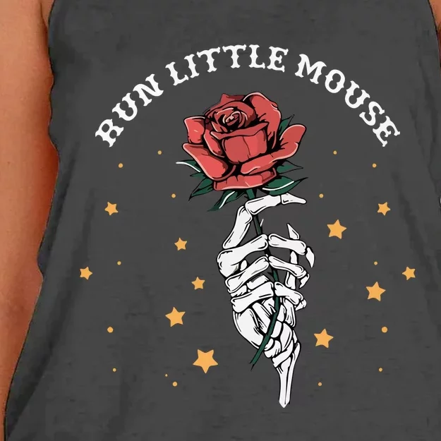 Run Little Mouse Haunting Adeline Women's Knotted Racerback Tank