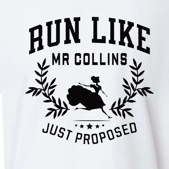 Run Like Mr Collins Just Proposed Funny Books And Running Sueded Cloud Jersey T-Shirt