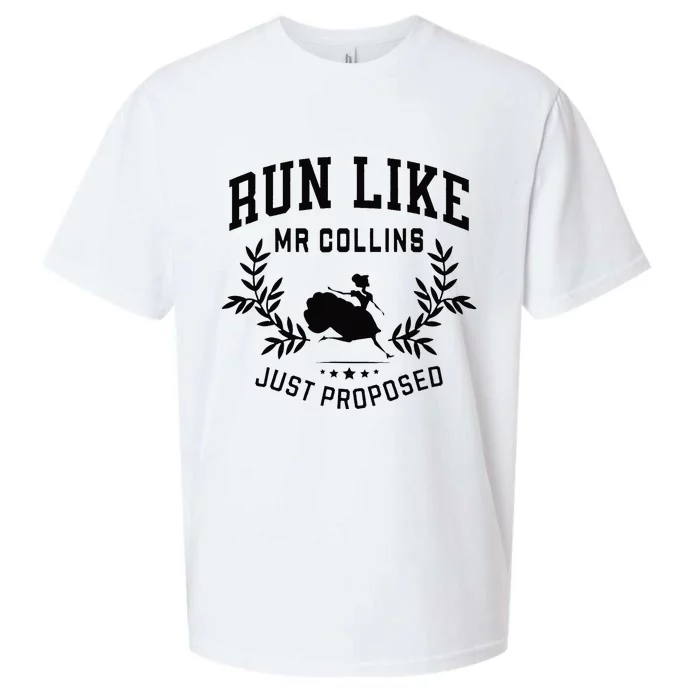 Run Like Mr Collins Just Proposed Funny Books And Running Sueded Cloud Jersey T-Shirt