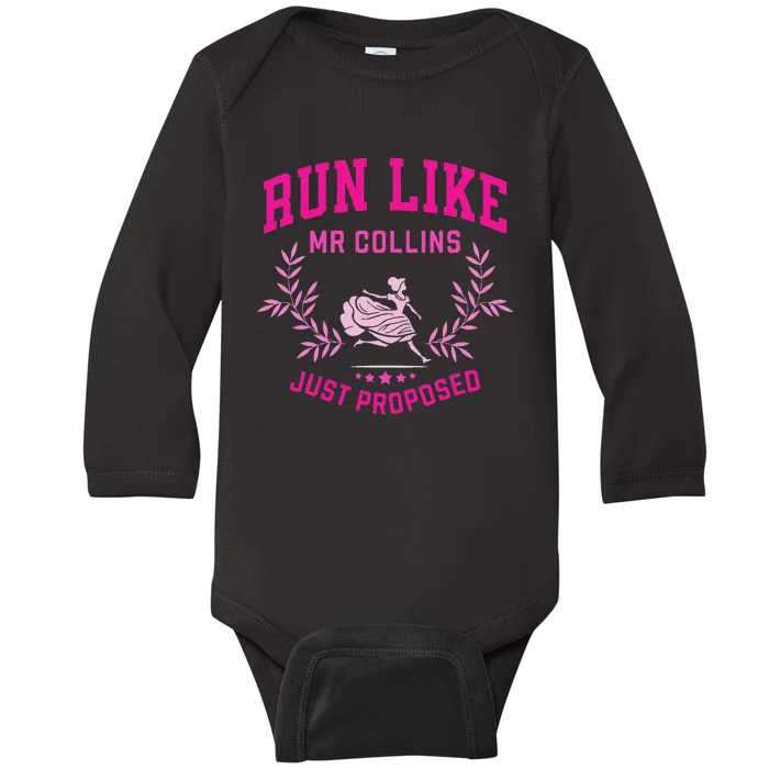 Run Like Mr Collins Proposed Vintage Design Baby Long Sleeve Bodysuit